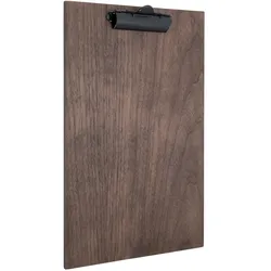 Securit® Speisekartenhalter A4 "Walnut" – Klemme zur Fixierung der Blätter – Lackiertes Nussbaumholz
