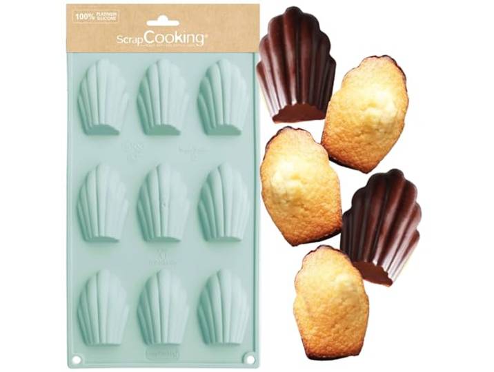 SCRAPCOOKING 3115 Multi 9 Madeleinen bakvorm siliconen roze 32 x 17,5 x 1,7 cm