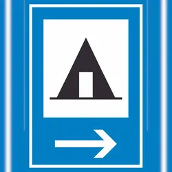 HB-Druck Zeltplatz rechts Schild A4 Rückseite selbstklebend