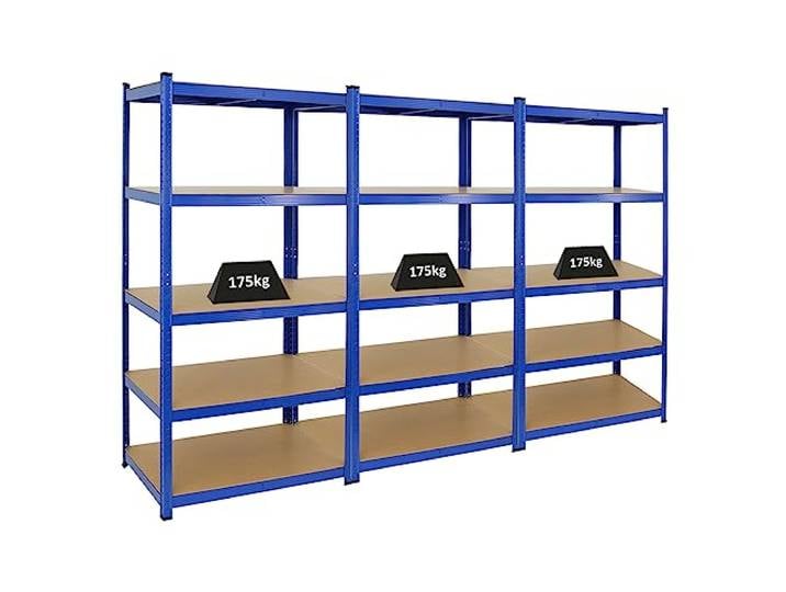 PROREGAL Mega Deal 3X Schwerlastregal Taurus Blau 180x90x60cm mit Fachlast 175kg Kellerregal, Steckregal, Garagenregal, Lagerregal