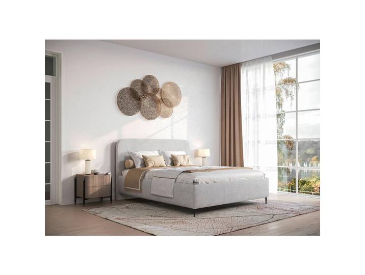 Livetastic Polsterbett, Grau, Metall, 140x200 cm, Bettkasten, Lattenrost, gepolstertes Kopfteil, Schlafzimmer, Betten, Polsterbetten