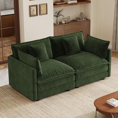 "GDFStudio - 70.8"" 2-Seater Eudoxia Chenille Modular Loveseat Sofa"