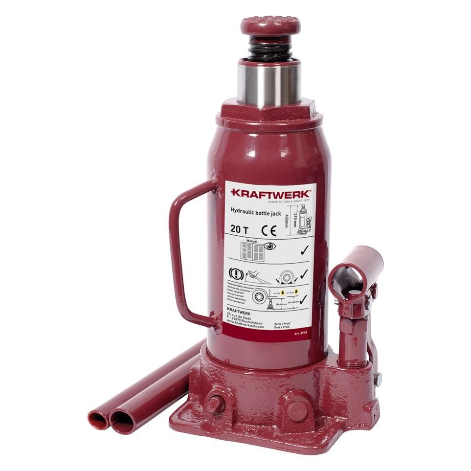 Kraftwerk Hydr. Flaschen-Wagenheber (20000 kg, 23.50 - 44.50 cm) (3978)