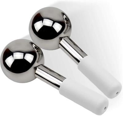 Inspired Finds Mini Stainless Steel Ice Globes For Face And Eye Cooling 2pcs