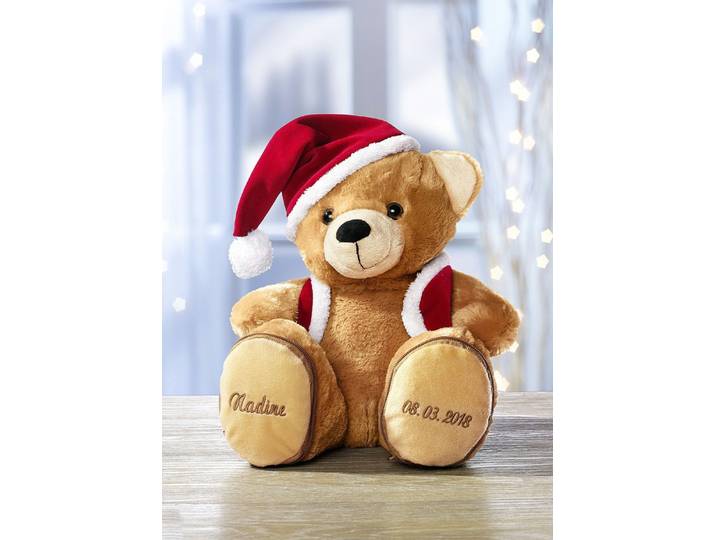 Weihnachtsteddybär individuell bestickbar, Braun