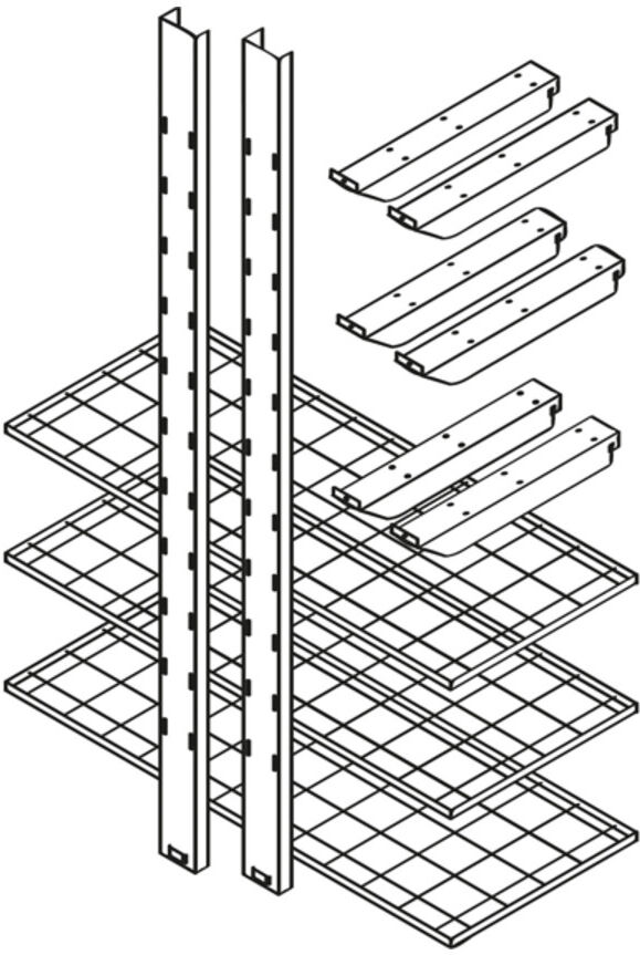 Säbu Gitterrostregal 1200 mm (1181)