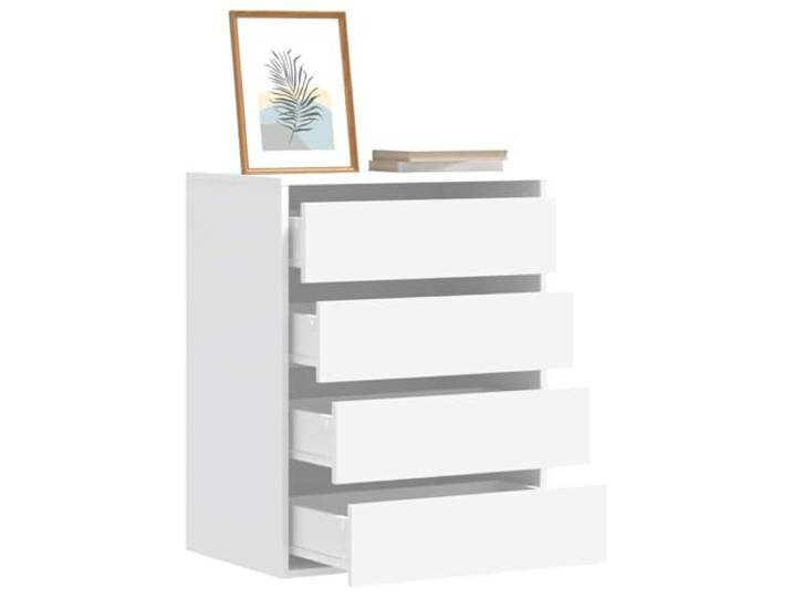 smnyxs Eckkommode, Weiß, 60 x 41 x 76 cm, Holz, 4 Schubladen Aufbewahrungsschrank, Sideboard, 4 Schubladen, glatte Oberfläche, Wandbefestigung inklusive, einfache Reinigung