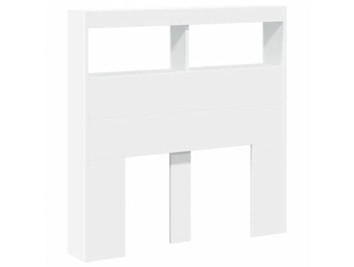 vidaXL LED-Kopfteil mit Ablagen Weiß 100x17x102 cm
