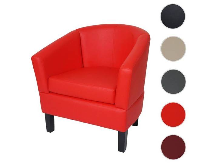 Fauteuil Lounge HWC-O17 similicuir rouge