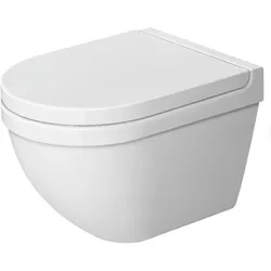 Duravit Wand-WC Starck 3 Compact 485 mm, weiß Hochglanz, Tiefspüler, Durafix, HygieneGlaze