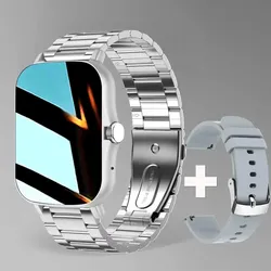 Smartwatch mit Bluetooth-Anrufen und Voll-Touchscreen - Silvery Steel Strip China Mainland