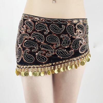 LightInthebox Belly Dance Skirts Gold Coin Beading Splicing Women's Performance Training High Polyester
