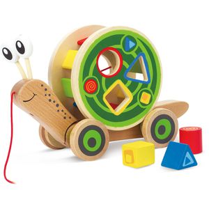 Hape Motorikspielzeug E0349, Nachzieh-Schnecke, Nachziehspielzeug aus Holz, ab 1 Jahr