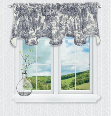 Victoria Park Lined Scallop Valance by Victoria Park in Blue