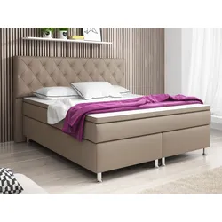 IHG Boxspringbett Turin 180x200 cm Kunstleder Muddy