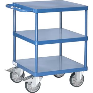 Fetra Tischwagen 2416B, aus Metall, mit 3 Etagen, Tragkraft 500kg, 600 x 600mm