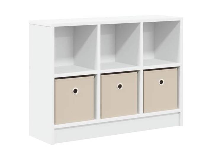 TEKGHUT Sideboard Weiß 73,5 x 22,5 x 53,5 cm Holzwerkstoff Regale Versenkte Griffe, freistehende Struktur, Brett-Regale, Holzwerkstoff, Wohnzimmer Flur Büro, modernes Design