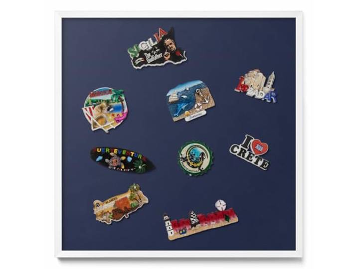 Tulup Pinnwand Magnetboard 50x50 cm Kunststoffrahmen Steinoptik Hellgrau Weiß Magnetisch Wandtafel Memoboard Notiztafel Organisation Wandboard für Zuhause Büro Schule Küche