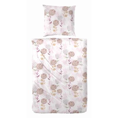 Bettwäsche PRIMERA "Edelflanell-Bettwäsche Fallflower", rosa, B/L: 155cm x 220cm, 1 Stk., 1 Stk., Edel-Köper-Flanell, B/L: 80cm x 80cm, 2 Stk., Edel-Köper-Flanell, Obermaterial: 100% Baumwolle, Bettwäsche, Bettwäsche, mit raffinierten Farbakzenten