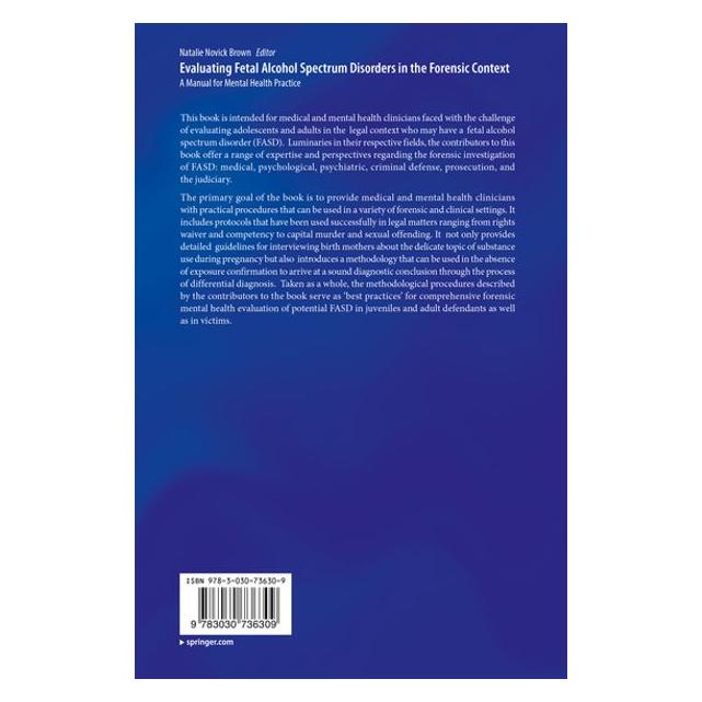 Springer Evaluating Fetal Alcohol Spectrum Disorders in the Forensic Context (Englisch, Softcover, Natalie Novick Brown) (56880840)