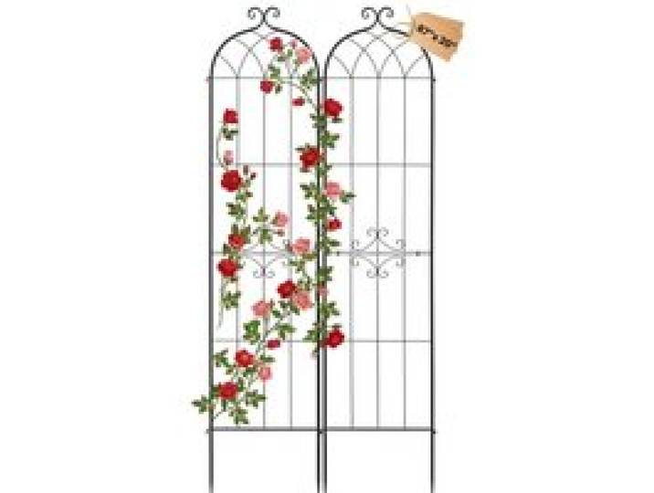 VEVOR Treillis de Jardin Métal 52,5x220 cm Support de Plante Grimpante Lot de 2 Treillis pour Rosiers, Tomates, Concombres, Fleurs Légumes Grimpants, avec Revêtement en Poudre, Système de Verrouillage