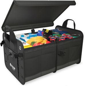 ATHLON-TOOLS Auto-Organizer C2701, für Kofferraum, 60 x 37 x 32cm, mit 11 Taschen und Deckel, faltbar