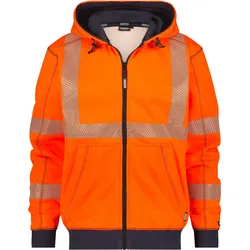 Dassy Warnschutz Kapuzensweatshirt Evans - neonorange/dunkelblau - XS