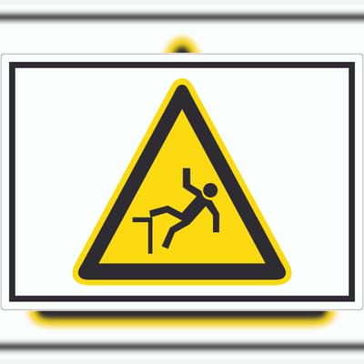HB-Druck Vorsicht Absturzgefahr Symbol Aufkleber A9 (37x52mm)