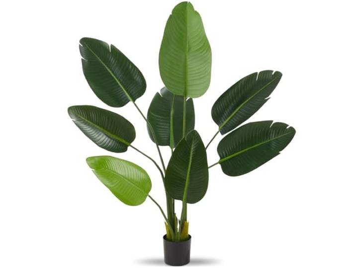 tectake® Paradiesvogelbaum, künstliche Zimmerpflanzen, Kunstblumen wie echt, künstliche Pflanzen, Deko Wohnzimmer, Küche, Badezimmer Deko, Schlafzimmer Deko, Frühlingsdeko, Fake Plant - 120 cm