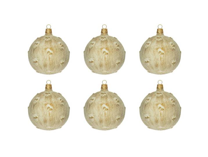 Weihnachtskugel 6er-Set Sharon - Farbe: creme - Material: Glas - 949