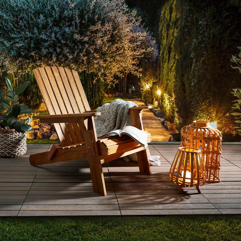 Ambia Garden Gartensessel , Akaziefarben , Holz , Akazie , vollmassiv , eckig , 73x93x91 cm , wetterfest , Gartenmöbel, Gartenstühle, Gartensessel