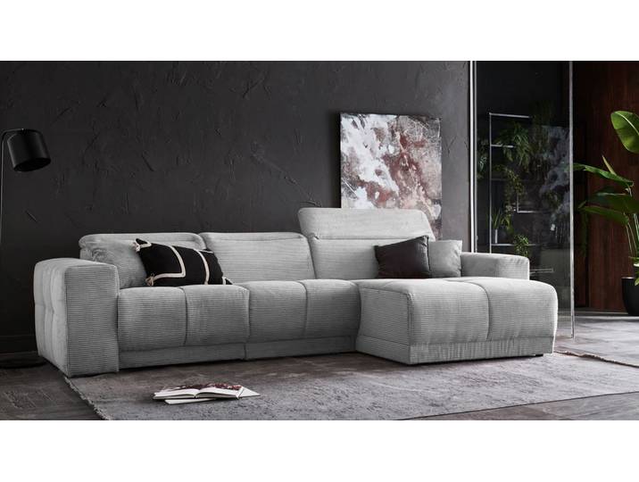 Ecksofa Toni mit Motor. Relaxfunktion Cord Stoff