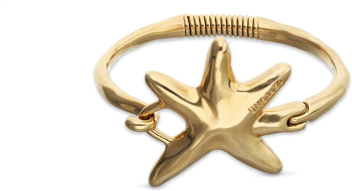 UNOde50 Pulsera rígida bañada en oro con estrella de mar Dorado L