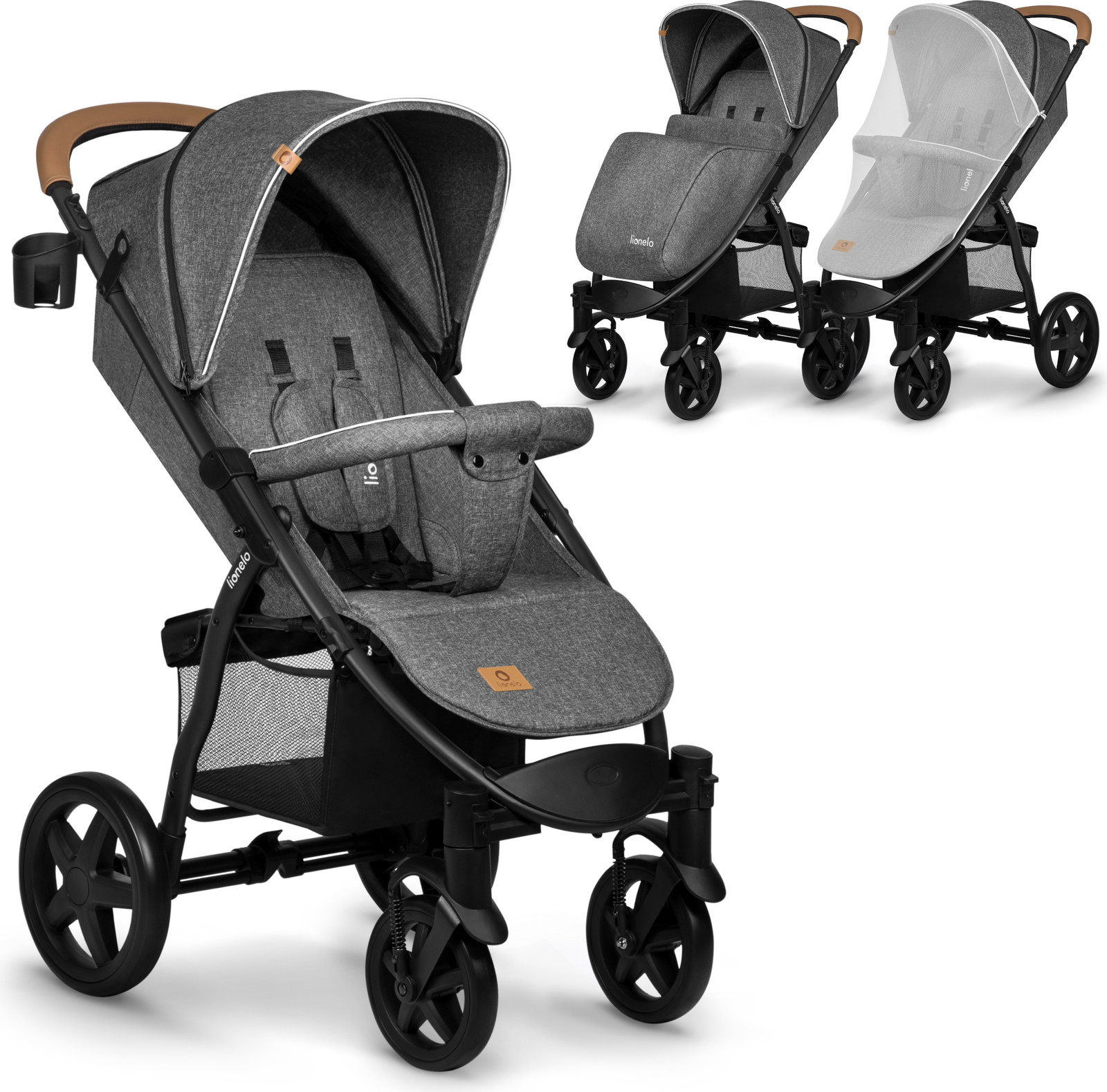 Lionelo Kocárek LIONELO Annet Plus kinderwagen met verstelbare rugleuning en muggennet, geschikt tot 22 kg