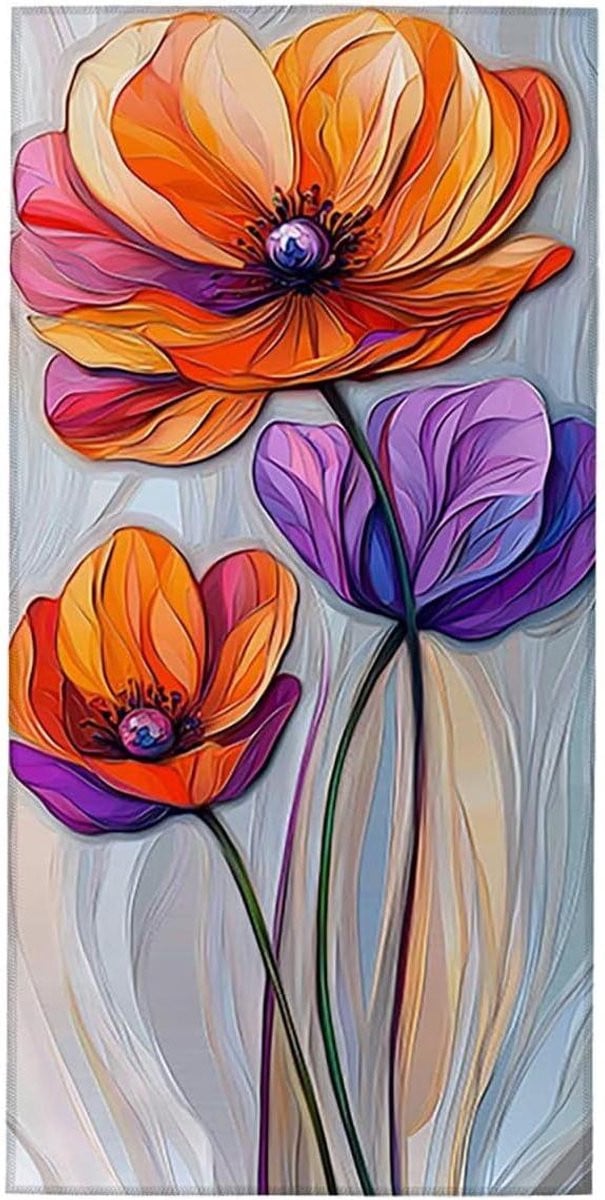Strandlaken Microvezel Badhanddoek XXL voor Strand en Zwembad Zandvrij Sneldrogend Meerkleurig Bloemen 100x200 cm