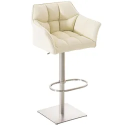 Proregal CHEFGASTRO Barhocker PHILADELPHIA Edelstahl HxBxT 88x64x45cm Kunstleder Creme Barstuhl