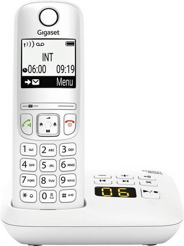 Gigaset A690A DECT/GAP Schnurloses Telefon analog Anrufbeantworter Weiß