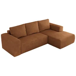 ECKSOFA TRENTINO L Orange Stukture - Rechts