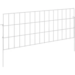 vidaXL Gartenzaun mit Pfählen 12 Stk. 75 x 30 cm Verzinkter Stahl