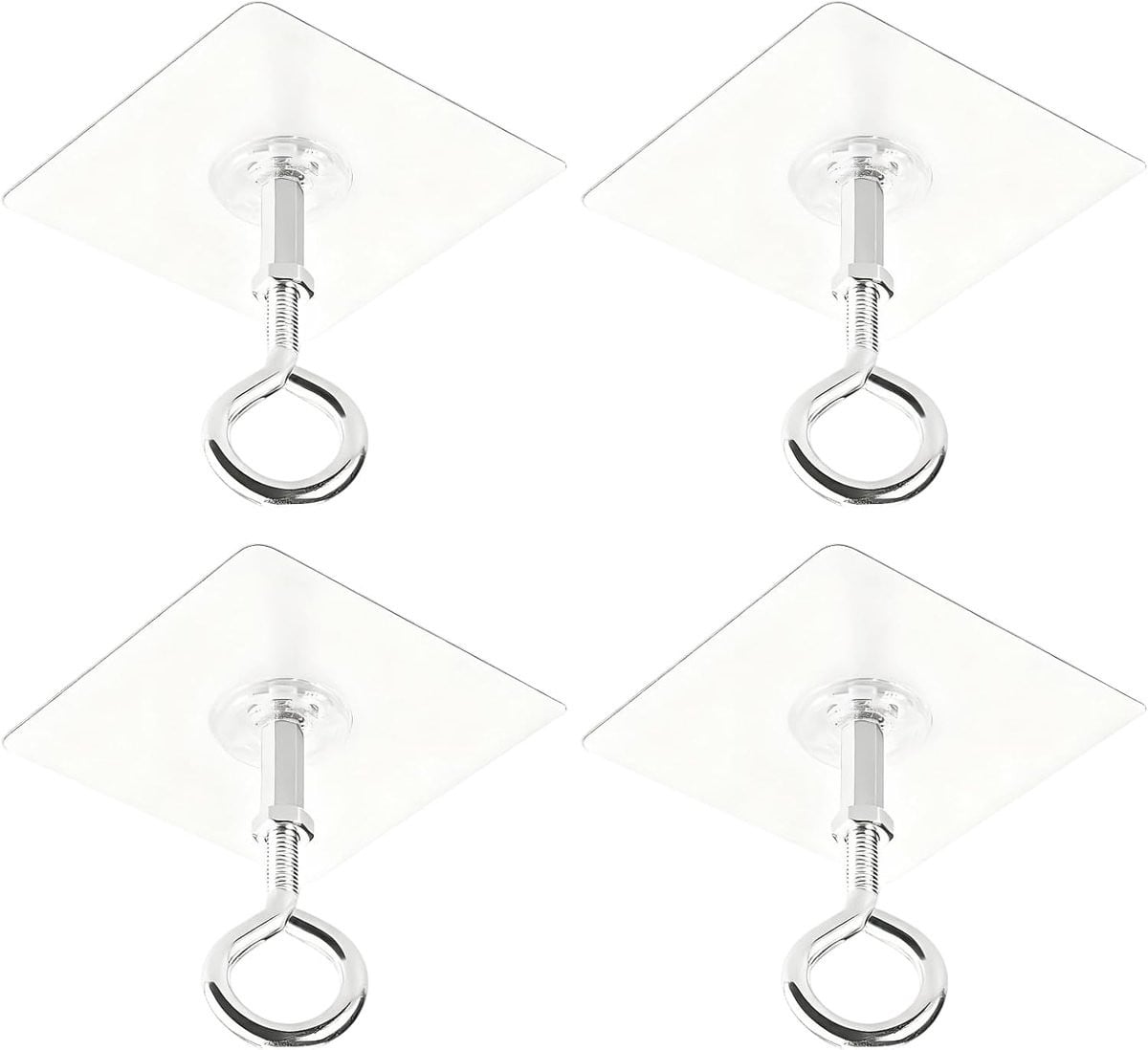 Zelfklevende Plafondhaken Ooghaken Set voor Hangende Decoratie - 4 Stuks - Zilver