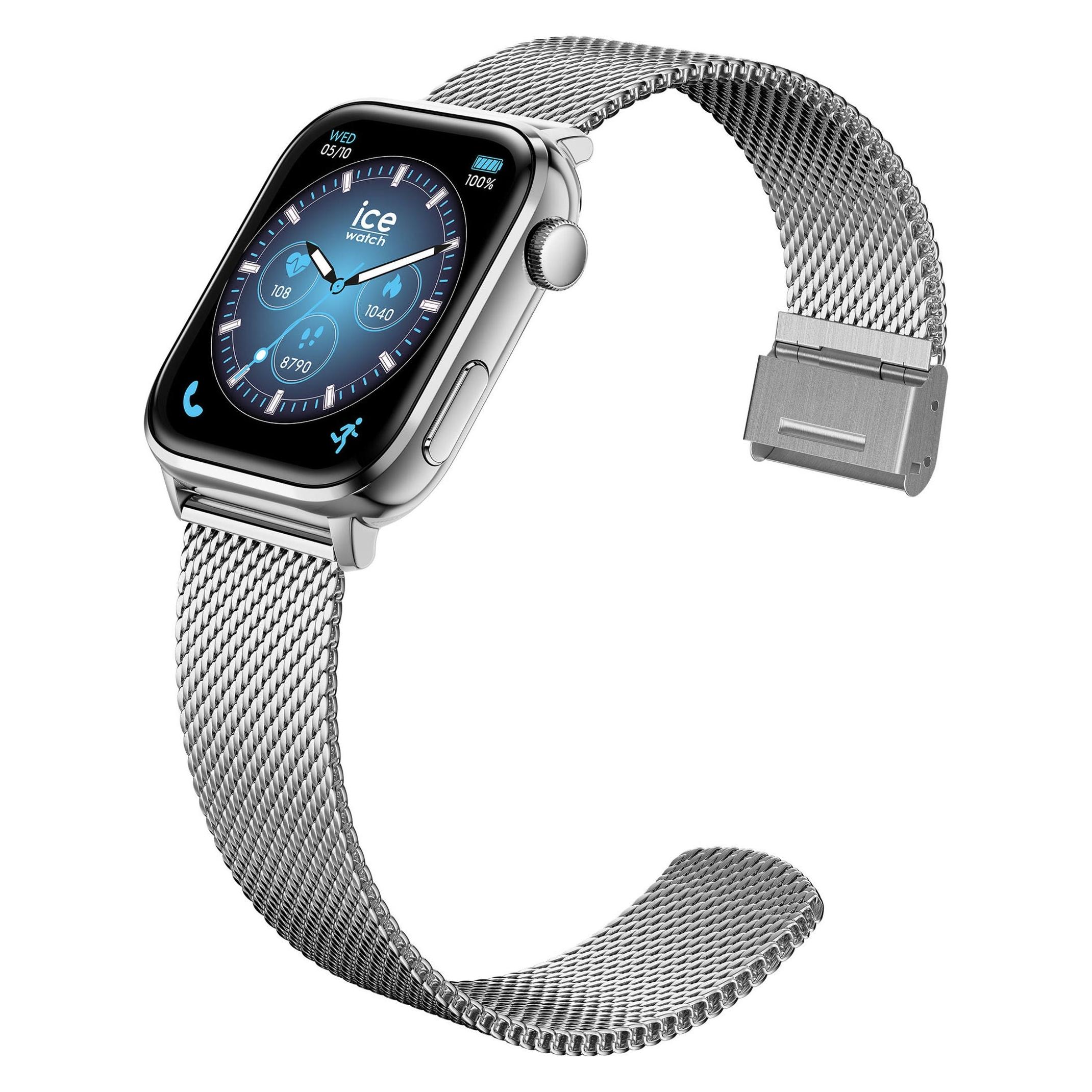 ICE Watch Ice Smart 3.0 Rectangular 1.78 Silver Milanese (35 mm, Metall, Silber, ohne SIM) (025803)