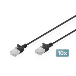 Digitus RJ45 Patchkabel CAT 6 U/UTP 0.3 m Schwarz 10 St.