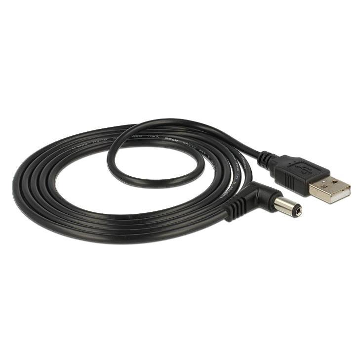 Delock USB2.0-Stromkabel A-5VOLT, 1.5m, schwarz (1.50 m) (83578)