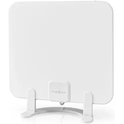 Nedis Innenantenne Aktiv FM/UHF/VHF Empfangsbereich: 0-25 km LTE700 Verstärkung dBi (bei Antennenkab (Flachantenne, Zimmerantenne, 30 dB), SAT Spiegel + SAT Antennen, Weiss