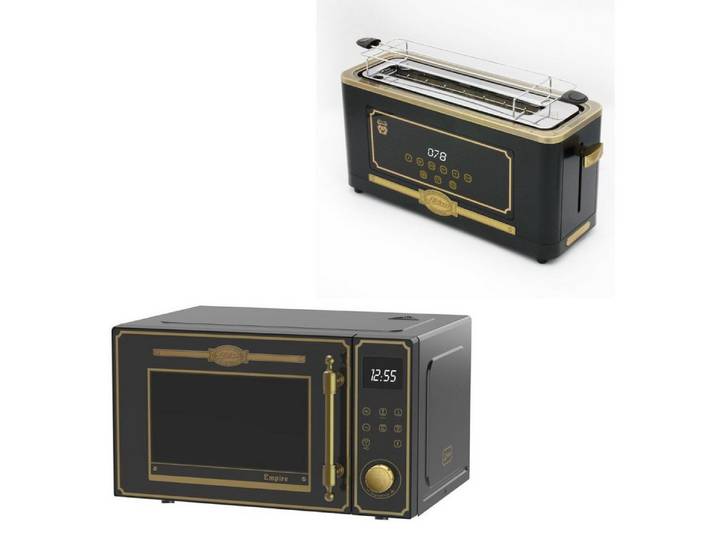 Kaiser Küchengeräte Mikrowelle M 2530 Em, Grill und Heißluft, 25 l, Mikrowellenherd mit Heißluft Grill +Retro-Toaster