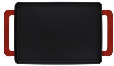 Chasseur 14-inch Red Rectangular French Enameled Cast Iron Griddle