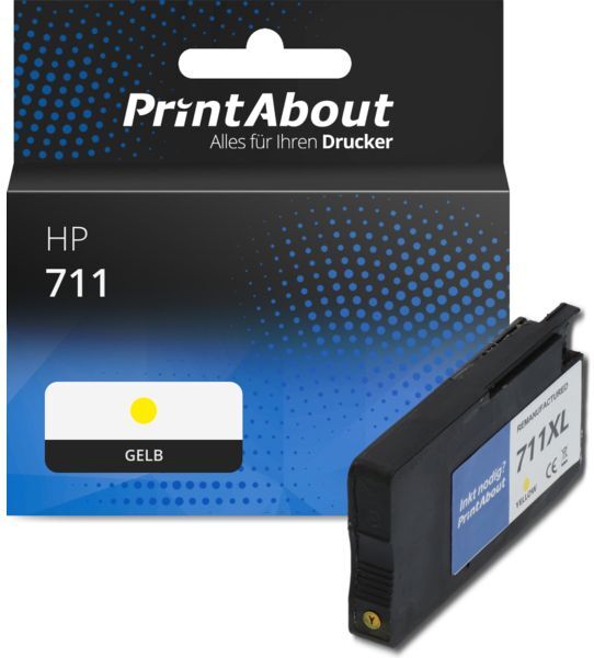 PrintAbout Druckerpatrone kompatibel mit HP 711 (CZ132A) - Gelb