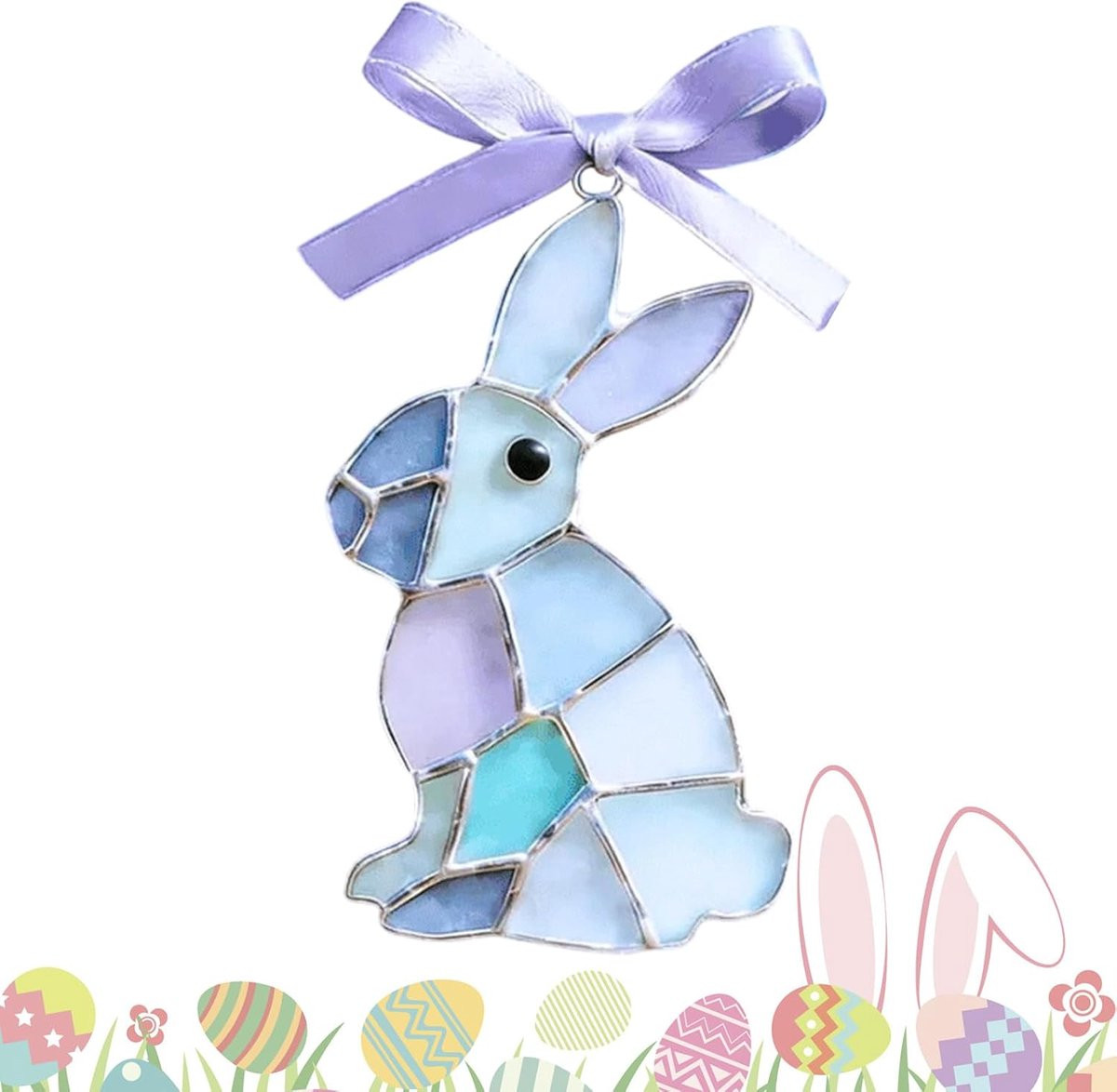 Feestelijk Paasbeeld met Wortel - Paas Konijn Decoratie - 2D Acryl Souvenir - 8 cm