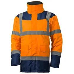 Coverguard - KETA Orange / Marineblau HV Gesteppter Parka Größe L