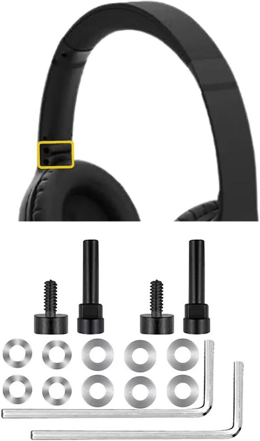 INF Kit de vis de charnière - Compatible avec les casques Bose QC35/35 II/45/SE/QC - Noir
